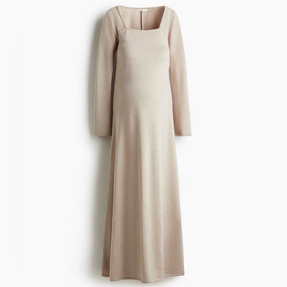 H&M Elegant Cream Long Sleeve Sweater Dress